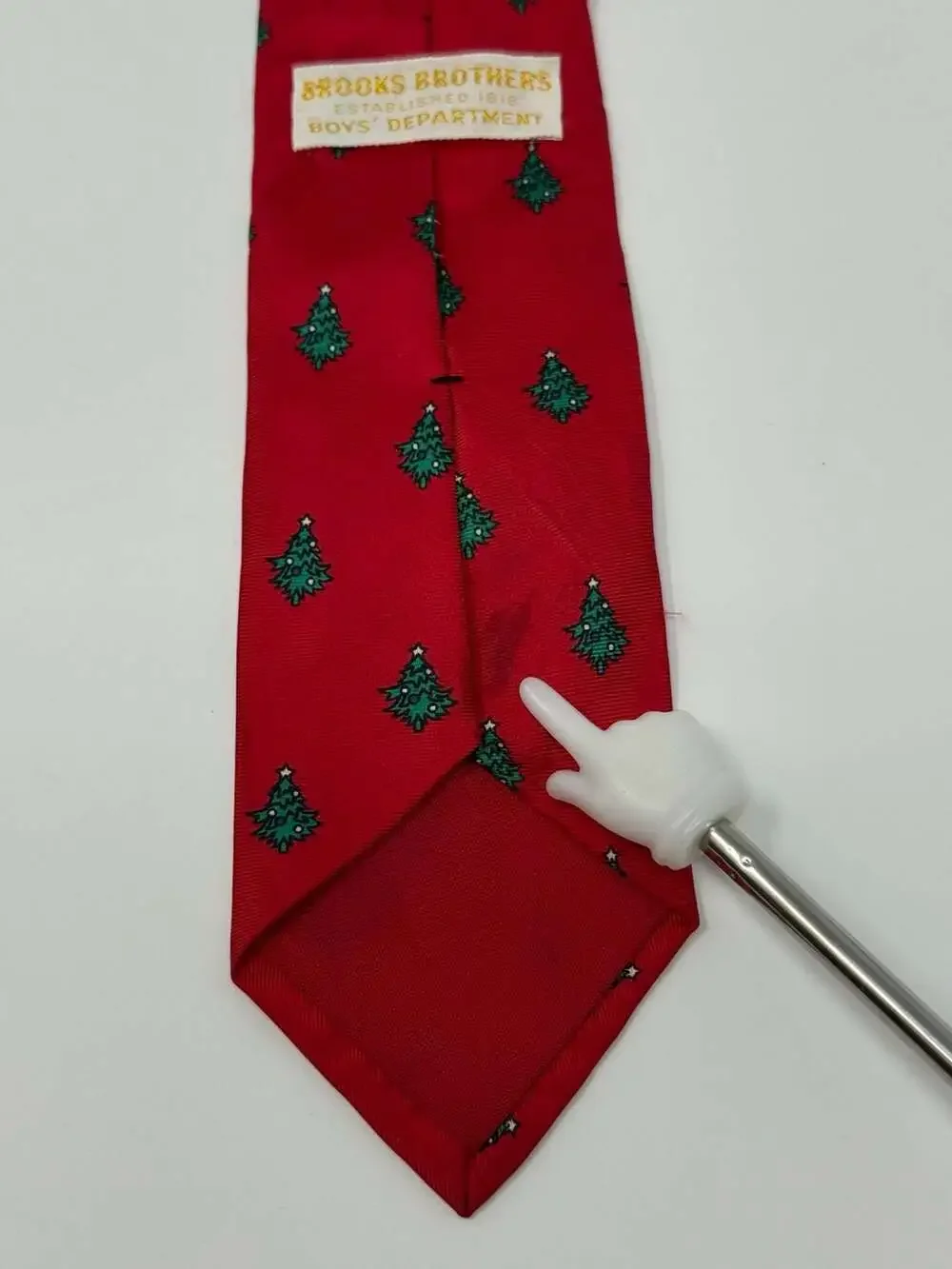 Brooks Brothers Boys' Department Christmas Tree Pattern Silk Necktie